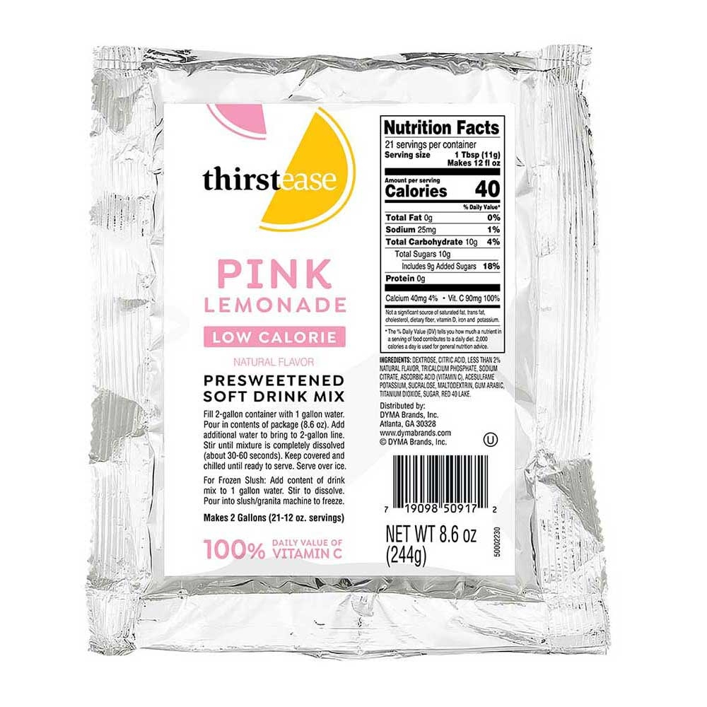 Thirst Ease Pink Lemonade Drink Mix, 8.6 Ounce -- 12 per case.