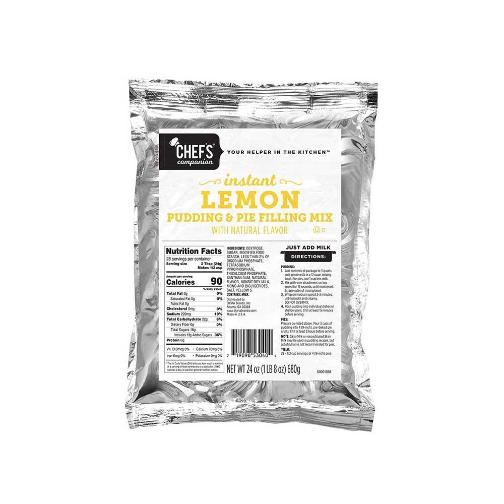 Chefs Companion Lemon Instant Pudding Mix, 24 Ounce -- 12 per case.