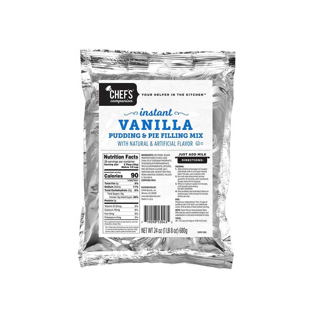 Chefs Companion Instant Vanilla Pudding Mix, 24 Ounce -- 12 per case.