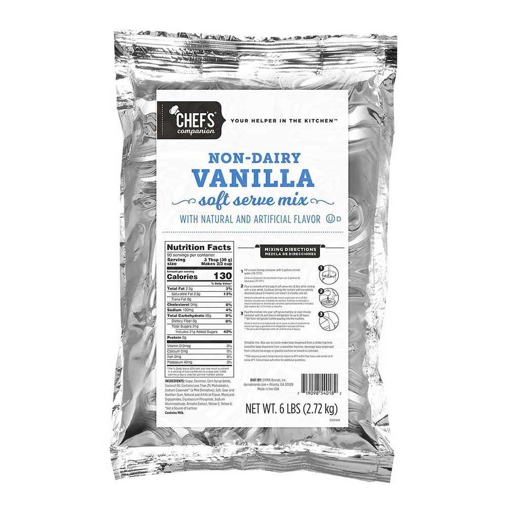 Chefs Companion Vanilla Non Dairy Soft Serve Mix, 6 Pound -- 6 per case.