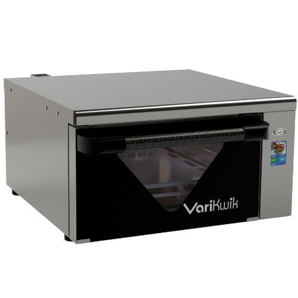 Cadco VariKwik Stainless Steel Charcoal Large Size 220 Volt Heavy-Duty Fast Cooking Multi-Technology Oven, 24 x 12 1/2 x 26 3/4 inch