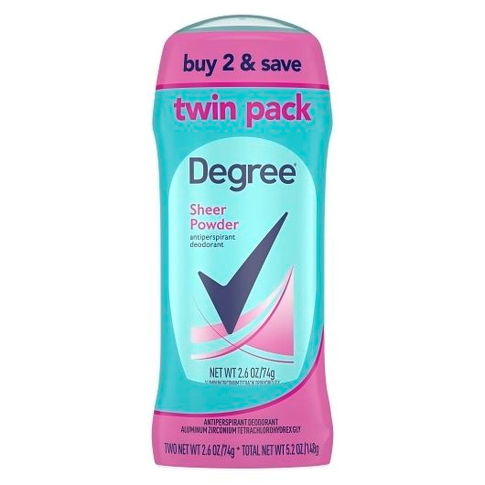 Women's Sheer Powder Anti-Perspirant Deodorant Invisible Solid Stick - Twin Pack