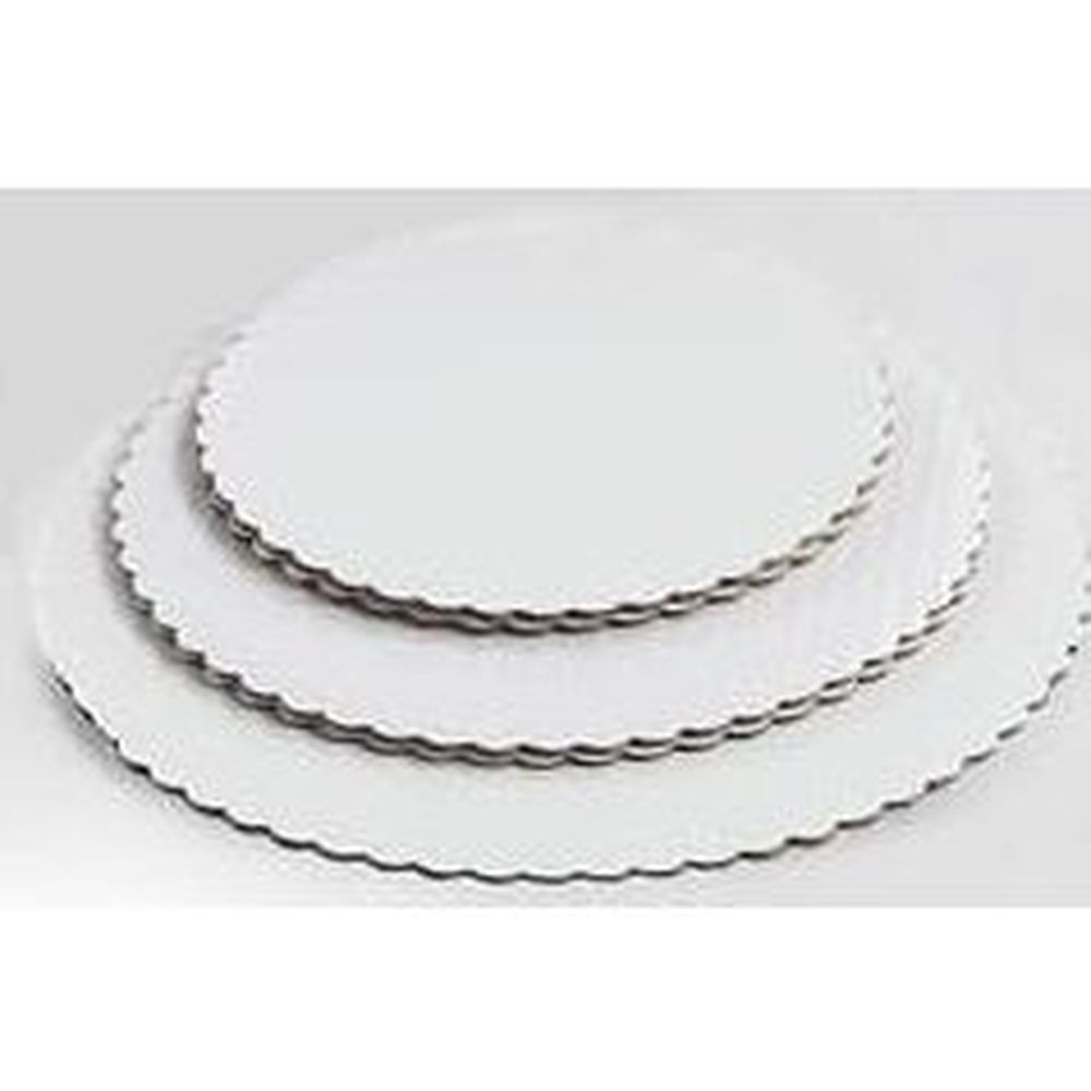 Gold/Kraft C-Flute Scalloped Cake Circle 10 inch