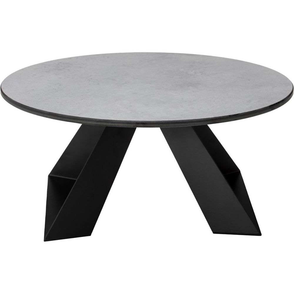 Alto Round Concrete Gray HPL Riser with 6 inch Black Legs