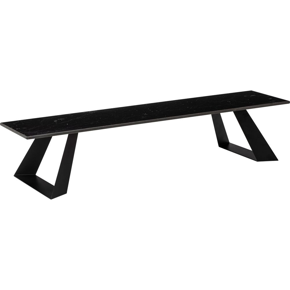 Alto Narrow Rectangle Black Marble HPL Riser with 6 inch Black Legs