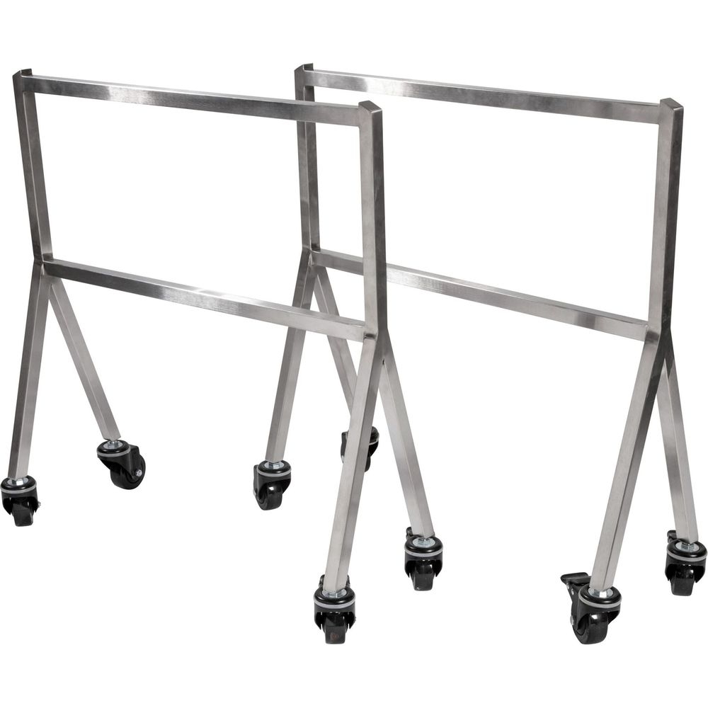 Modulite Stainless Steel Table Leg 2 Piece Set with 4-3 inch Wheels