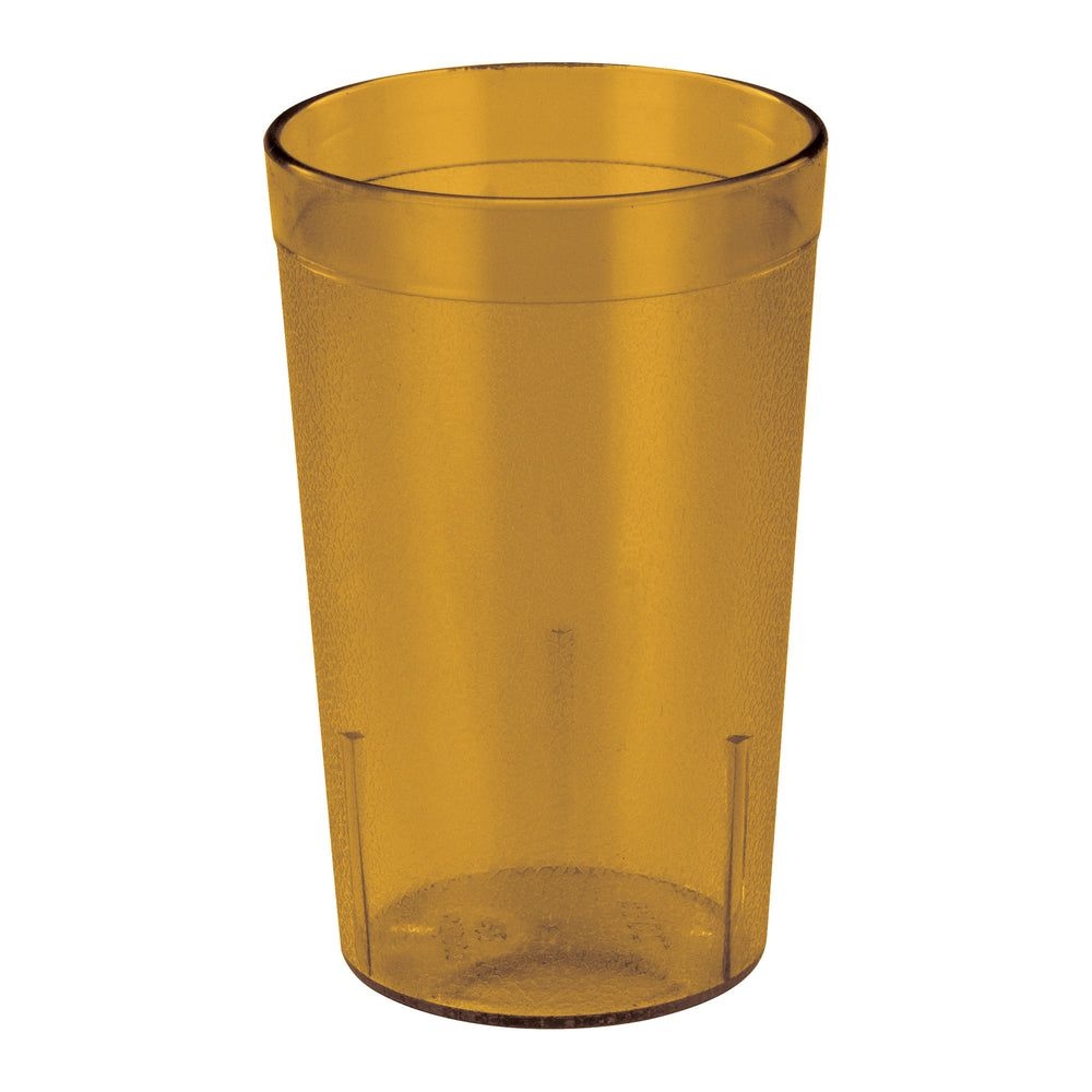 Winco Amber Plastic Pebbled Tumbler, 8 Ounce Capacity -- 6 Per Case