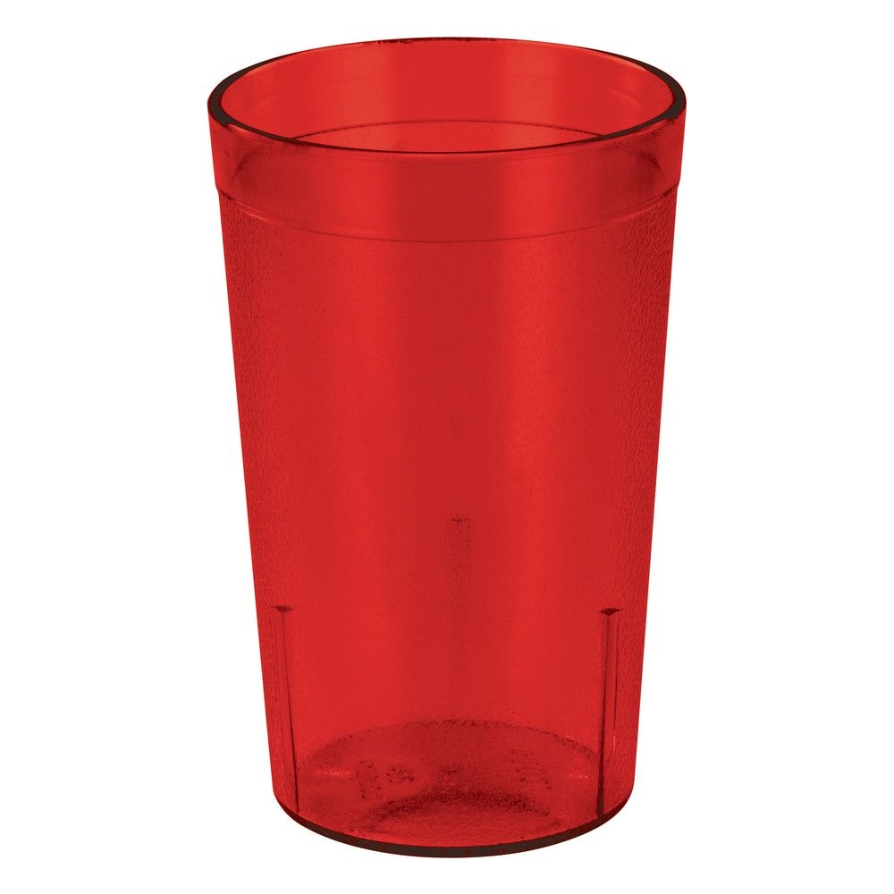 Winco Red Plastic Pebbled Tumbler, 12 Ounce Capacity -- 12 Per Case