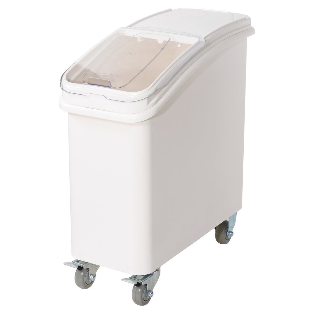 Winco Polypropylene Dry Ingredient Mobile Bin With Brake Casters And Scoop Set, 21 Gallon Capacity
