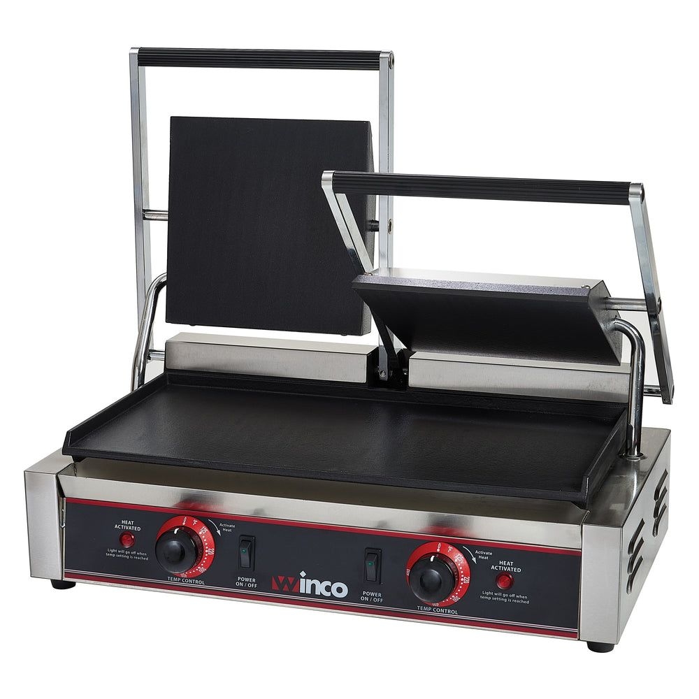 Winco Stainless Steel Electric Double Flat Sandwich Grill Set, 22-1/2 X 12 X 8 Inch