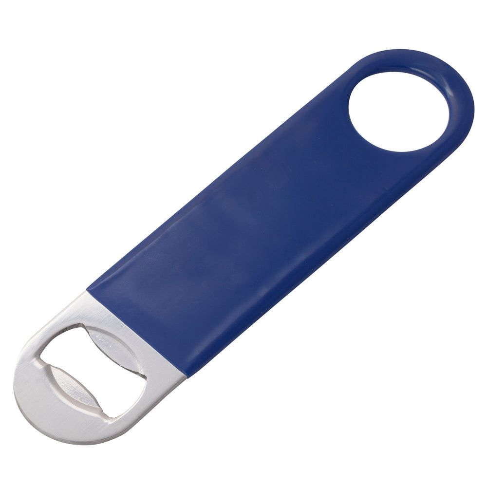 Winco Stainless Steel Blue PVC Coating Flat Bottle Opener -- 12 per case.