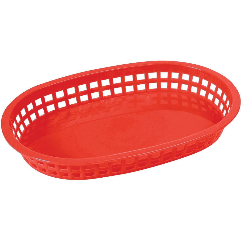 Winco Red Poly Plastic Oval Platter Basket, 10 3/4 X 7 1/4 X 1 1/2 Inch -- 3 Per Case