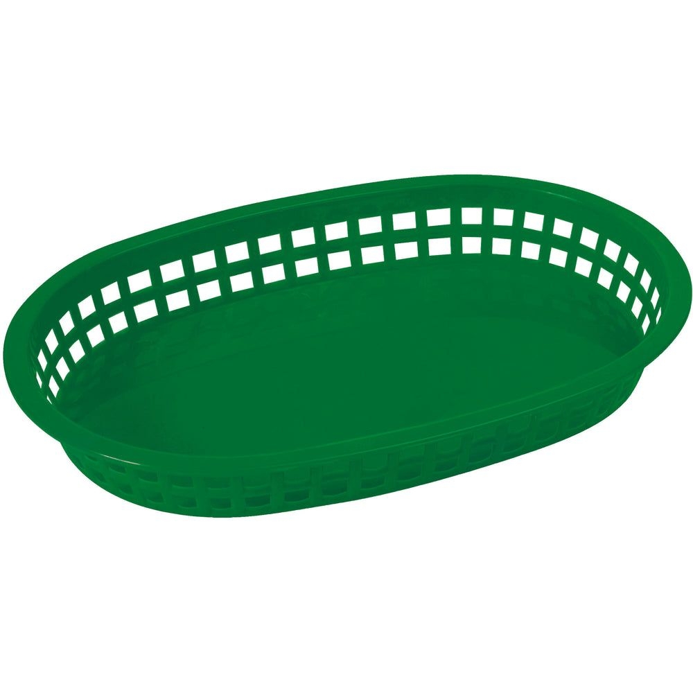 Winco Green Poly Plastic Oval Platter Basket, 10 3/4 X 7 1/4 X 1 1/2 Inch -- 3 Per Case