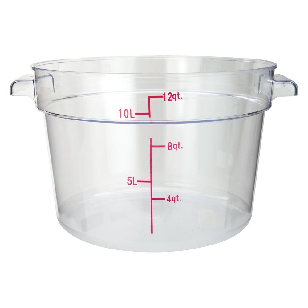 Winco Clear Polycarbonate Round Food Storage Container, 12 Quart Capacity -- 12 Per Case