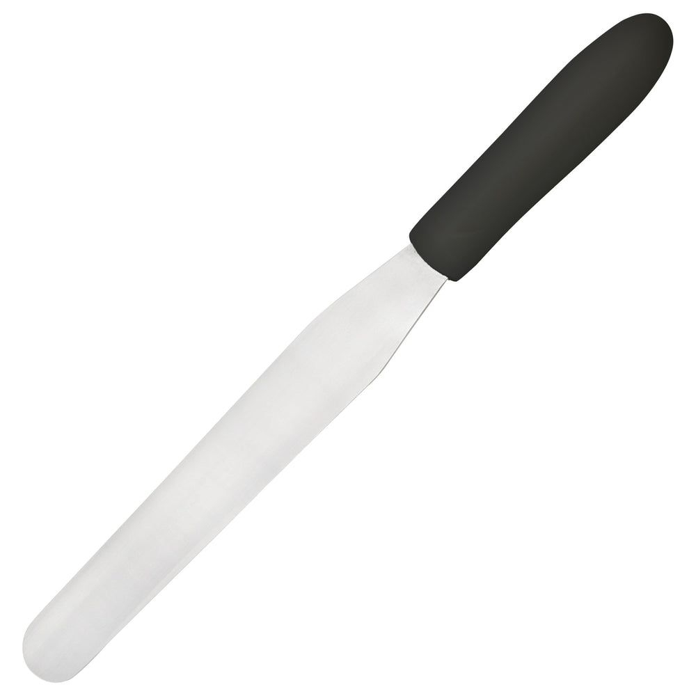 Winco Stainless Steel Satin Finish Bakery Spatula With Black Polypropylene Handle, 7 15/16 X 1 1/4 Inch Blade -- 12 Per Case
