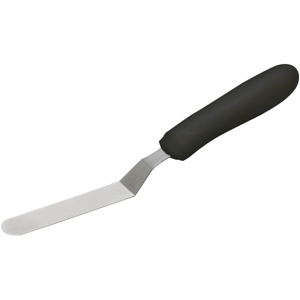 Winco Stainless Steel Satin Finish Offset Spatula With Black Polypropylene Handle, 3 1/2 X 3/4 Inch Blade -- 12 Per Case