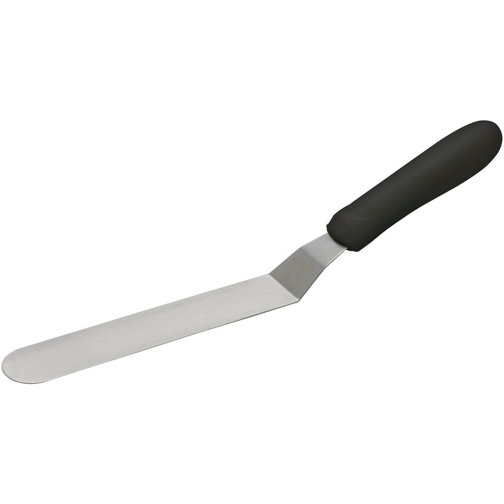 Winco Stainless Steel Satin Finish Offset Spatula With Black Polypropylene Handle, 6 1/2 X 1 5/16 Inch Blade -- 12 Per Case