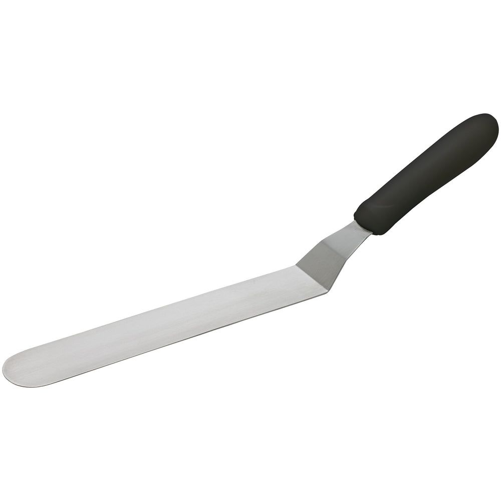 Winco Stainless Steel Satin Finish Offset Spatula With Black Polypropylene Handle, 8 1/2 X 1 1/2 Inch Blade -- 12 Per Case