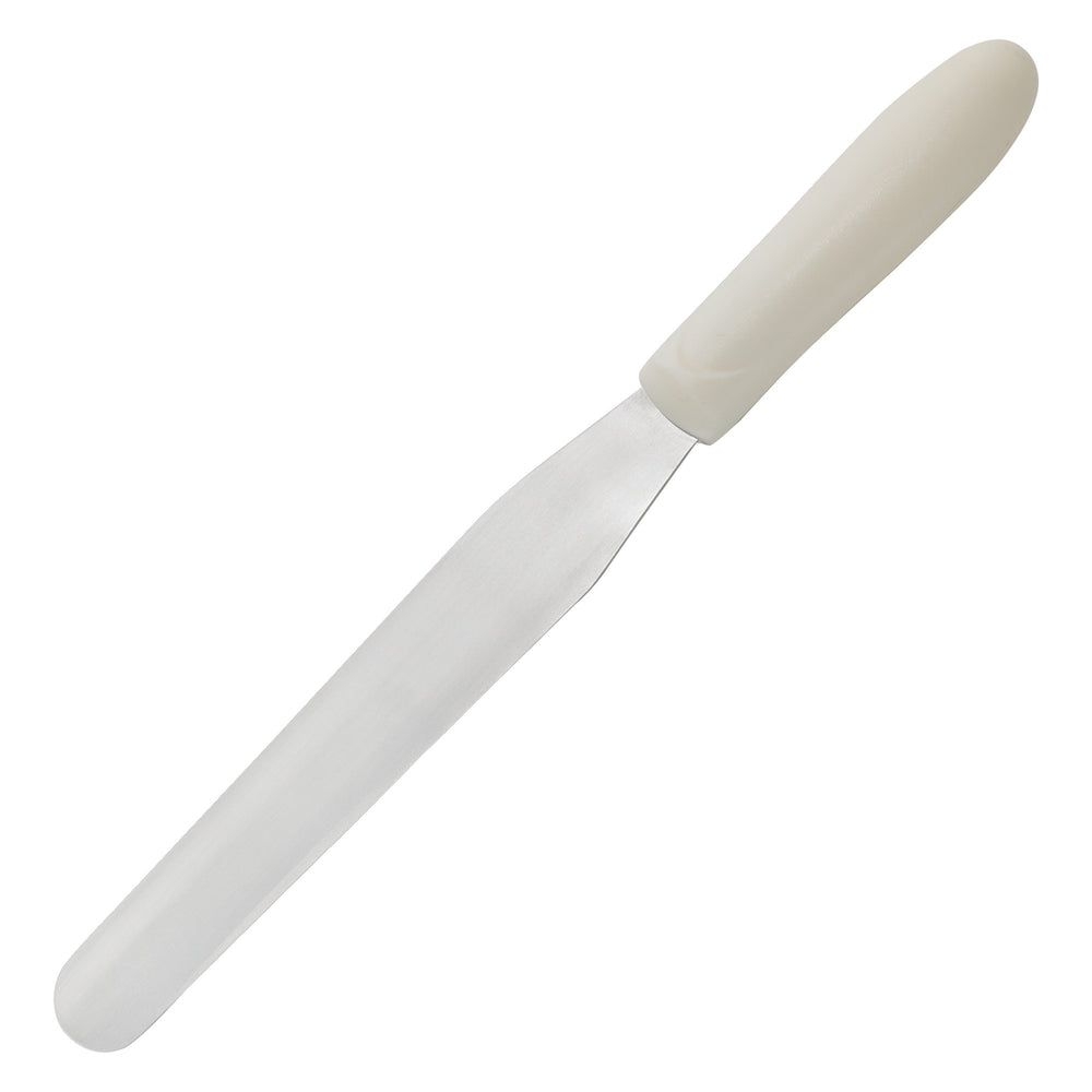 Winco Stainless Steel Bakery Spatula With White Polypropylene Handle, 7 15/16 X 1 1/4 Inch Blade -- 12 Per Case