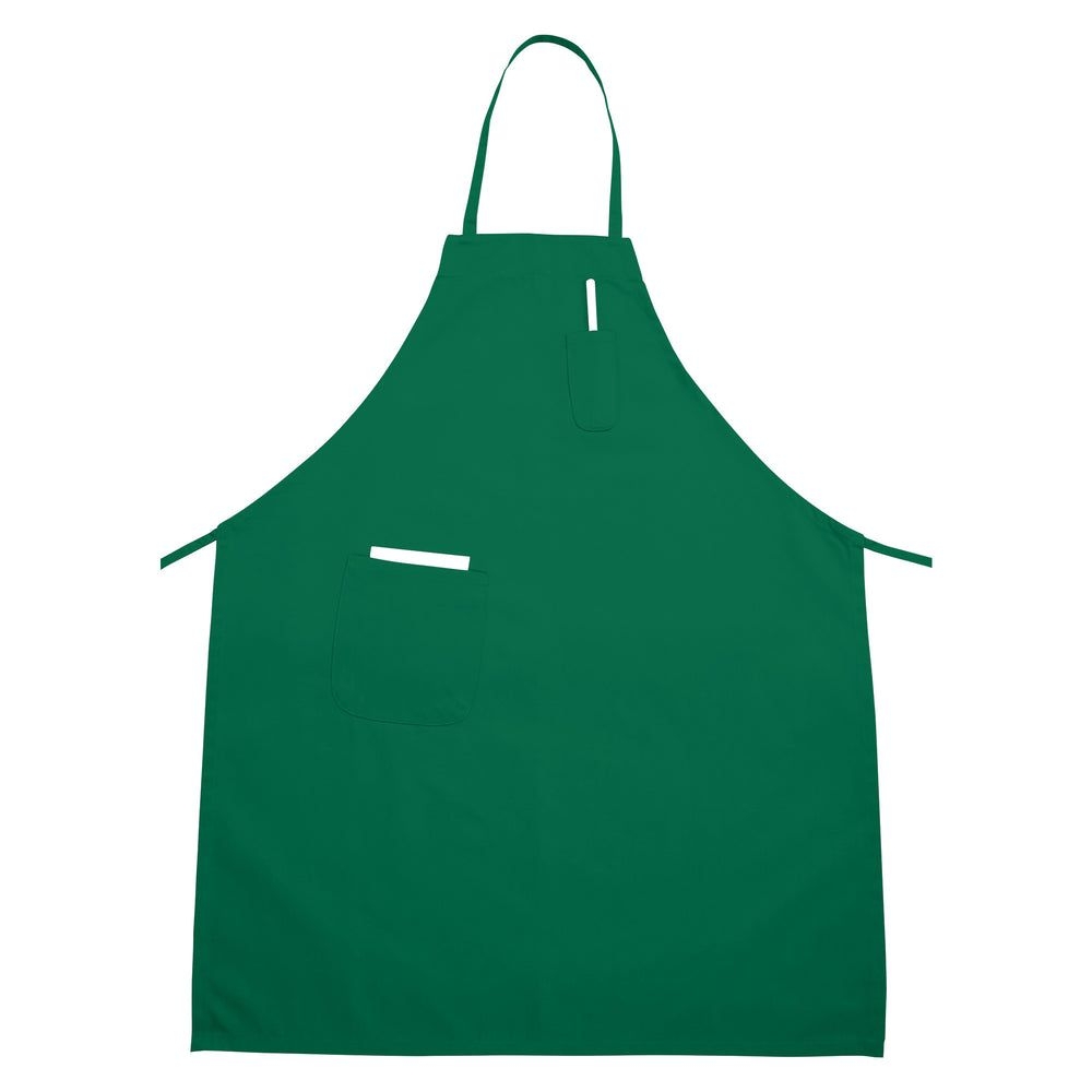 Winco Cotton/poly Blend Bright Green Full-length Bib Apron With Pocket, 33 X 26 Inch -- 12 Per Case