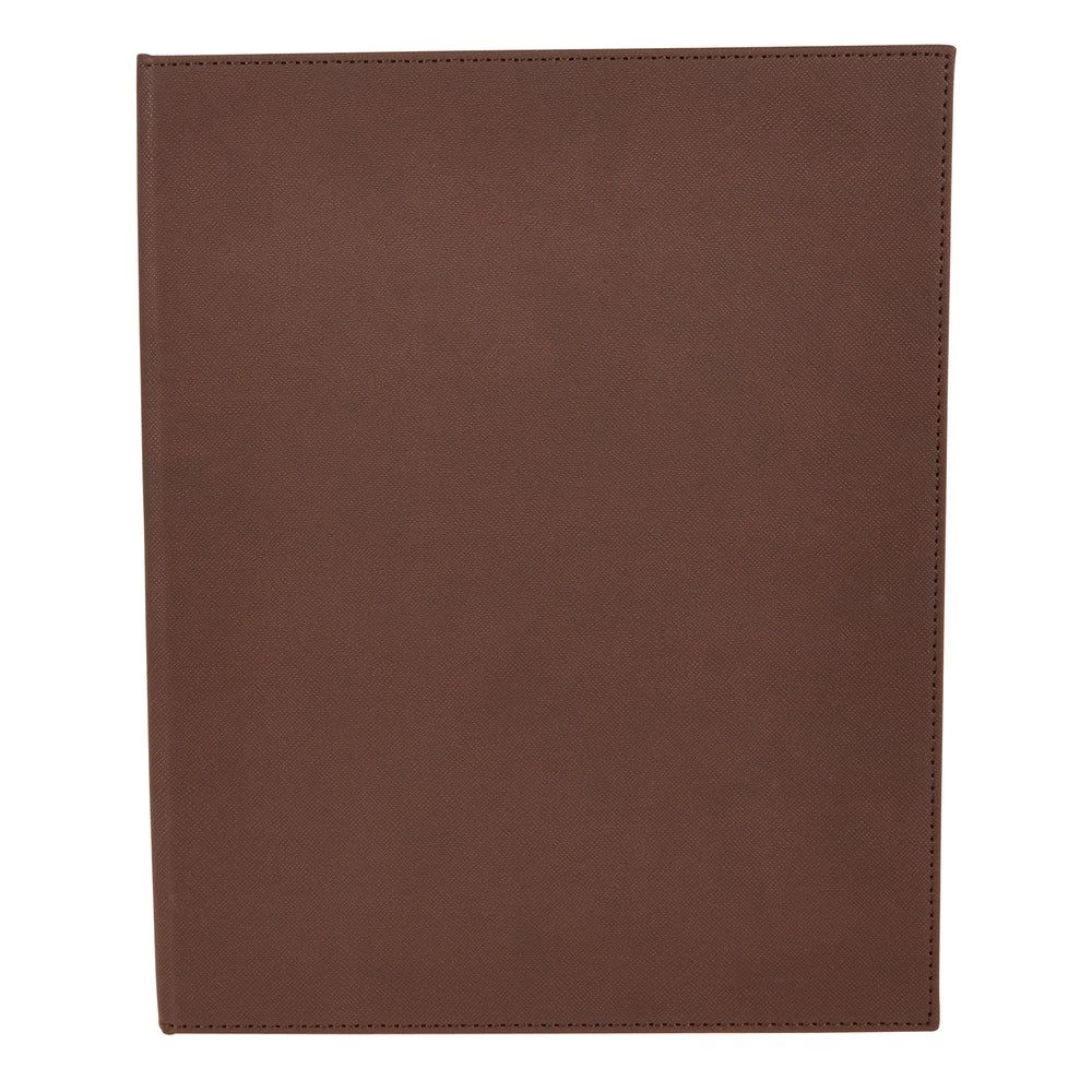 Winco Brown Four Views Booklet Menu Cover fits 8 1/2 x 14 inch Legal Size Paper Inserts -- 10 per case.