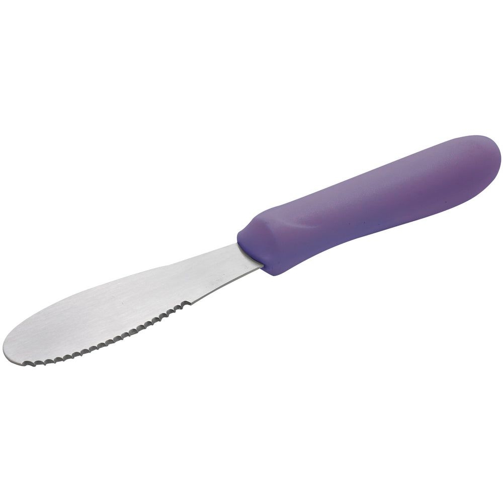 Winco Allergen Free Sandwich Spreader with Purple Polypropylene Handle, 3 5/8 x 1 1/4 inch Blade -- 12 per case.