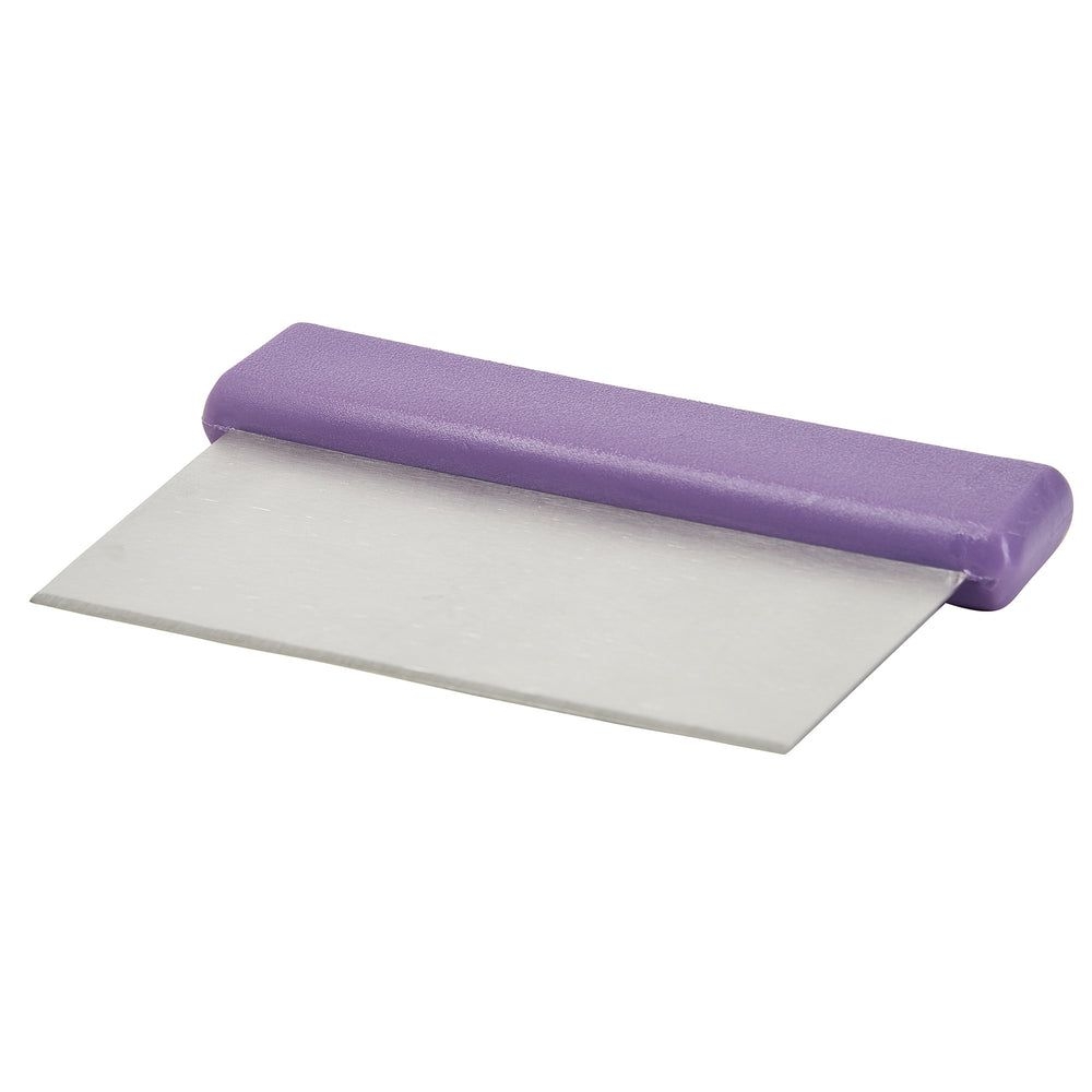 Winco Allergen Free Stainless Steel Blade Dough Scraper With Purple Polypropylene Handle, 6 X 3 Inch Blade -- 12 Per Case