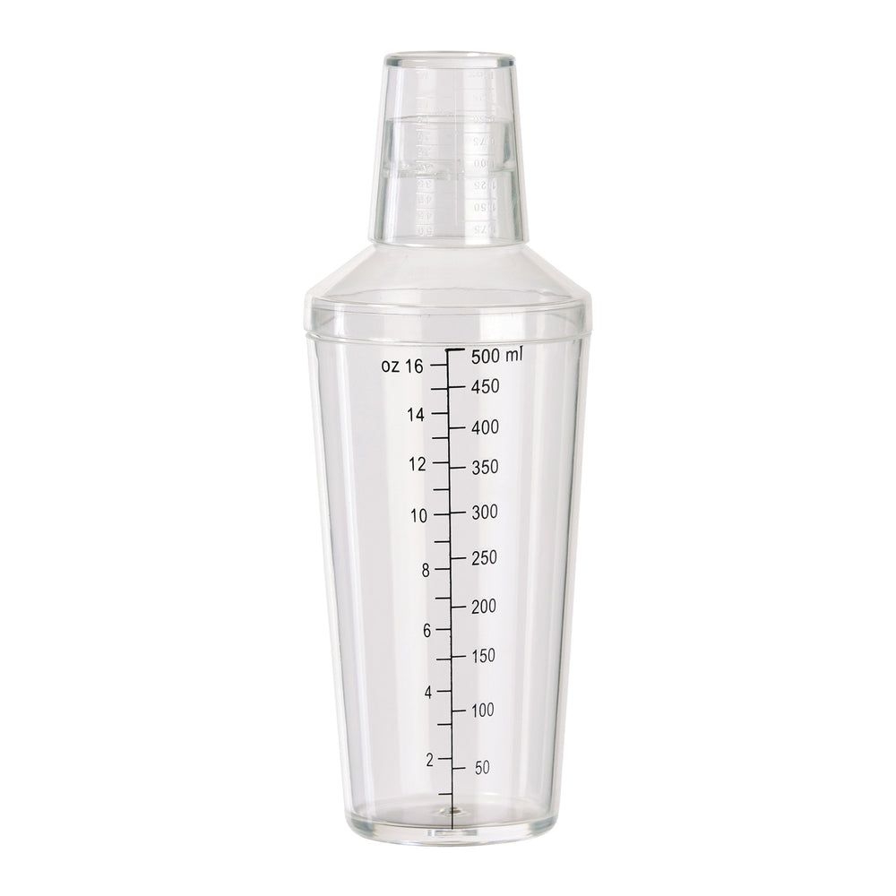 Winco Plastic Clear Bar Shaker Set, 16 Ounce Capacity -- 12 Per Case