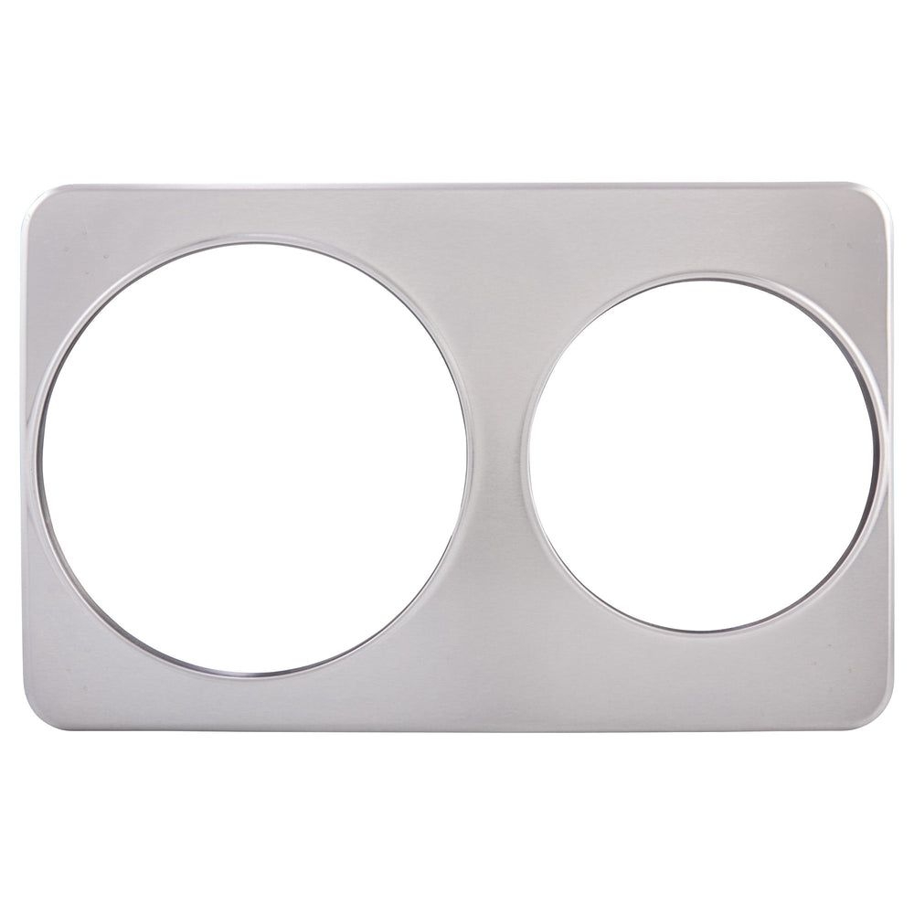 Winco Stainless Steel Rectangle Adaptor Plate With 8 3/8 And 10 3/8 Inch Inset Holes, 21 X 13 X 0.88 Inch