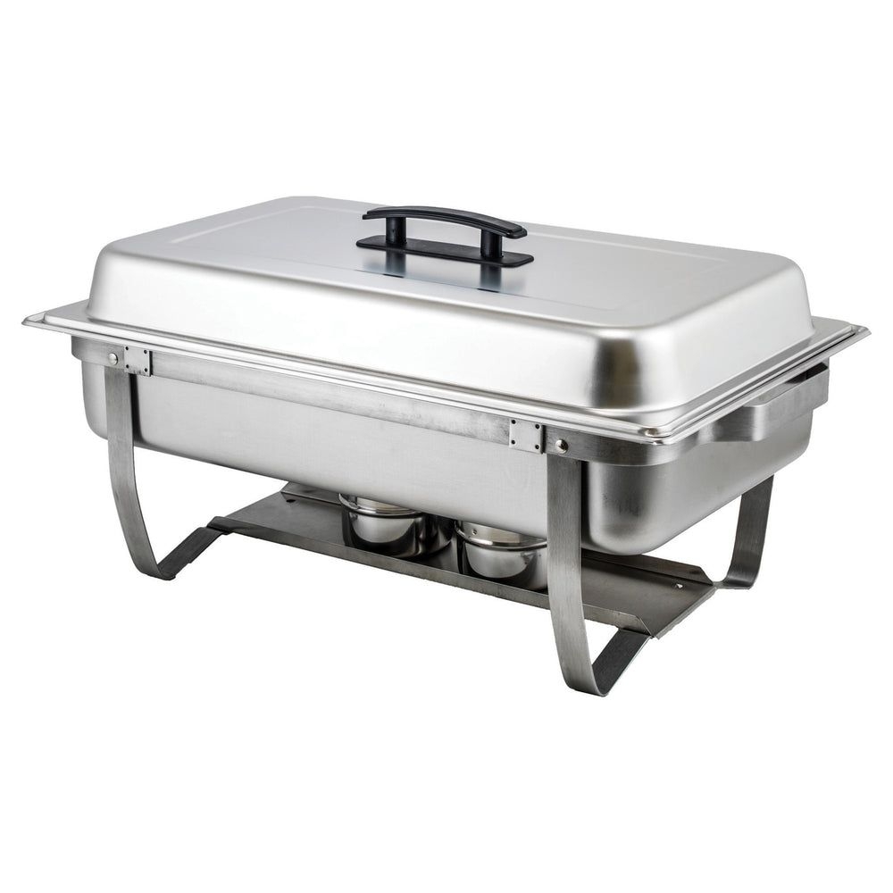 Winco Stainless Steel Full Size Rectangle Folding Stand Chafer, 8 Quart Capacity