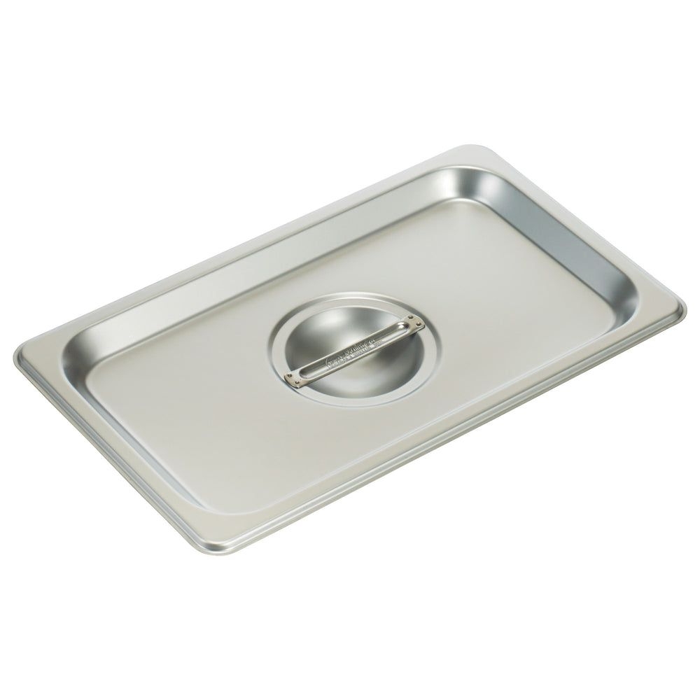 Winco 18/8 Stainless Steel Rectangle Solid Cover For Quarter Size Steam Table Pan