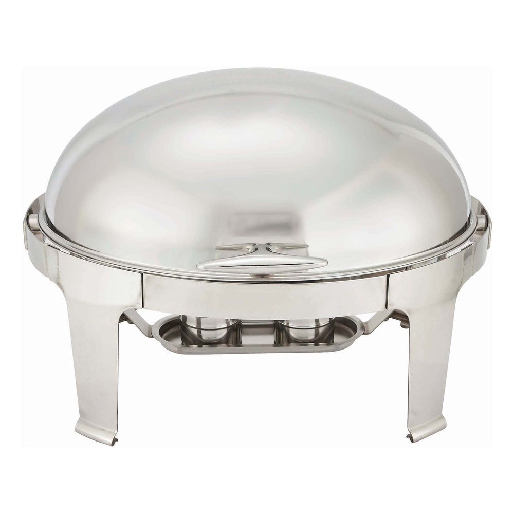 Winco Madison Collection Stainless Steel Oval Roll Top Chafing Dish, 7 Quart.