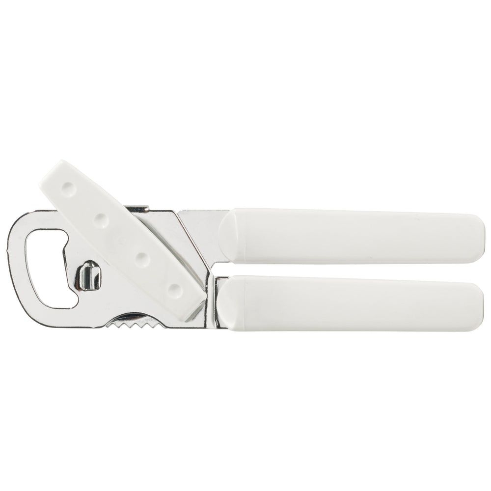 Winco Stainless Steel Portable Can Opener With White Handles, 7 X 1.75 X 1.75 Inch