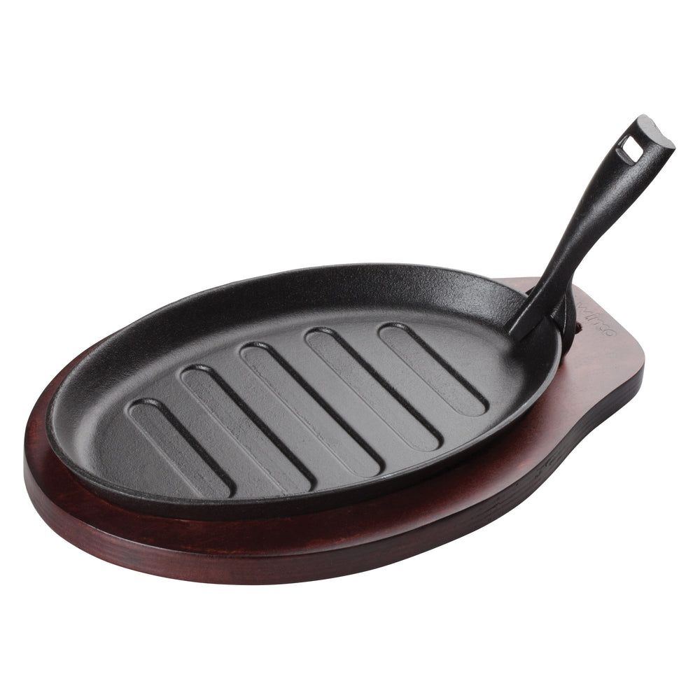 Winco Cast Iron Steak Platter With Gripper Handle 3 Piece Set -- 12 Set Per Case
