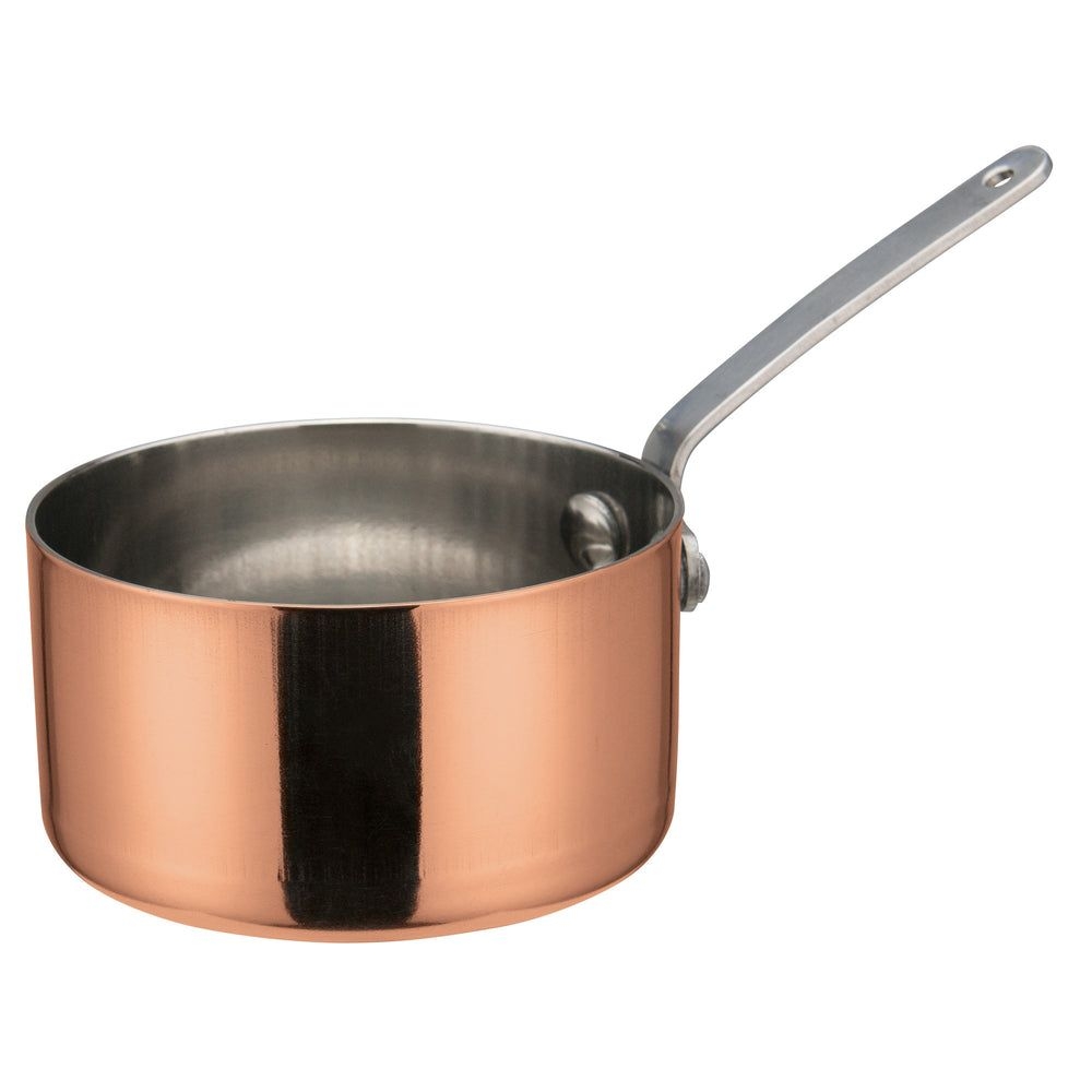 Winco Stainless Steel Copper Plated 7 Ounce Mini Sauce Pan, 3 1/8 Inch Dia. X 1 3/4 Inch Height -- 12 Per Case