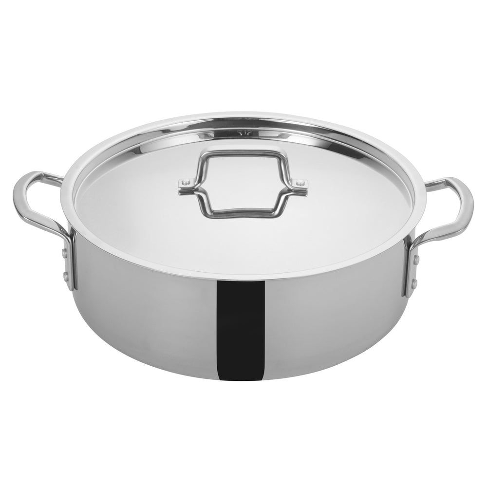 Winco Tri Gen Triply Stainless Steel Brazier With Cover, 14 Quart -- 4 Per Case