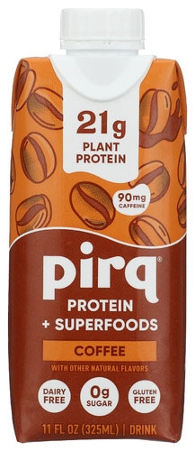 Pirq Coffee Plant Protein Shake, 11 Fluid Ounce -- 12 per case