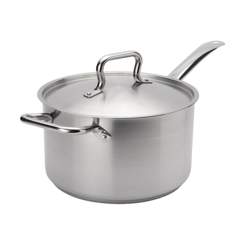 Browne Elements Stainless Steel Sauce Pan With Cover, 3.5 Quart Capacity