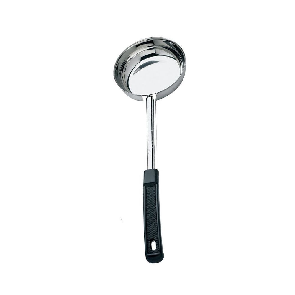 Stainless Steel One Piece Solid Portioner with Black Handle