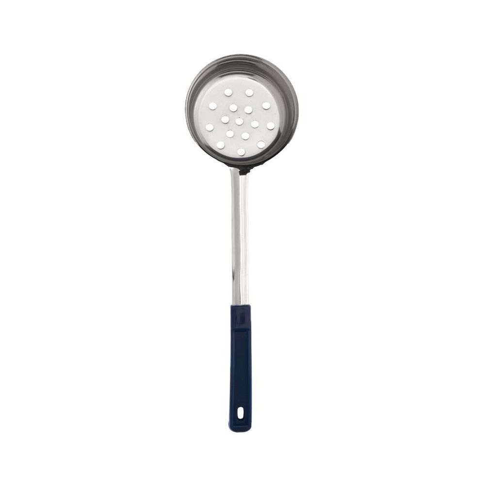 Stainless Steel One Piece Perforated Portioner with Black Handle
