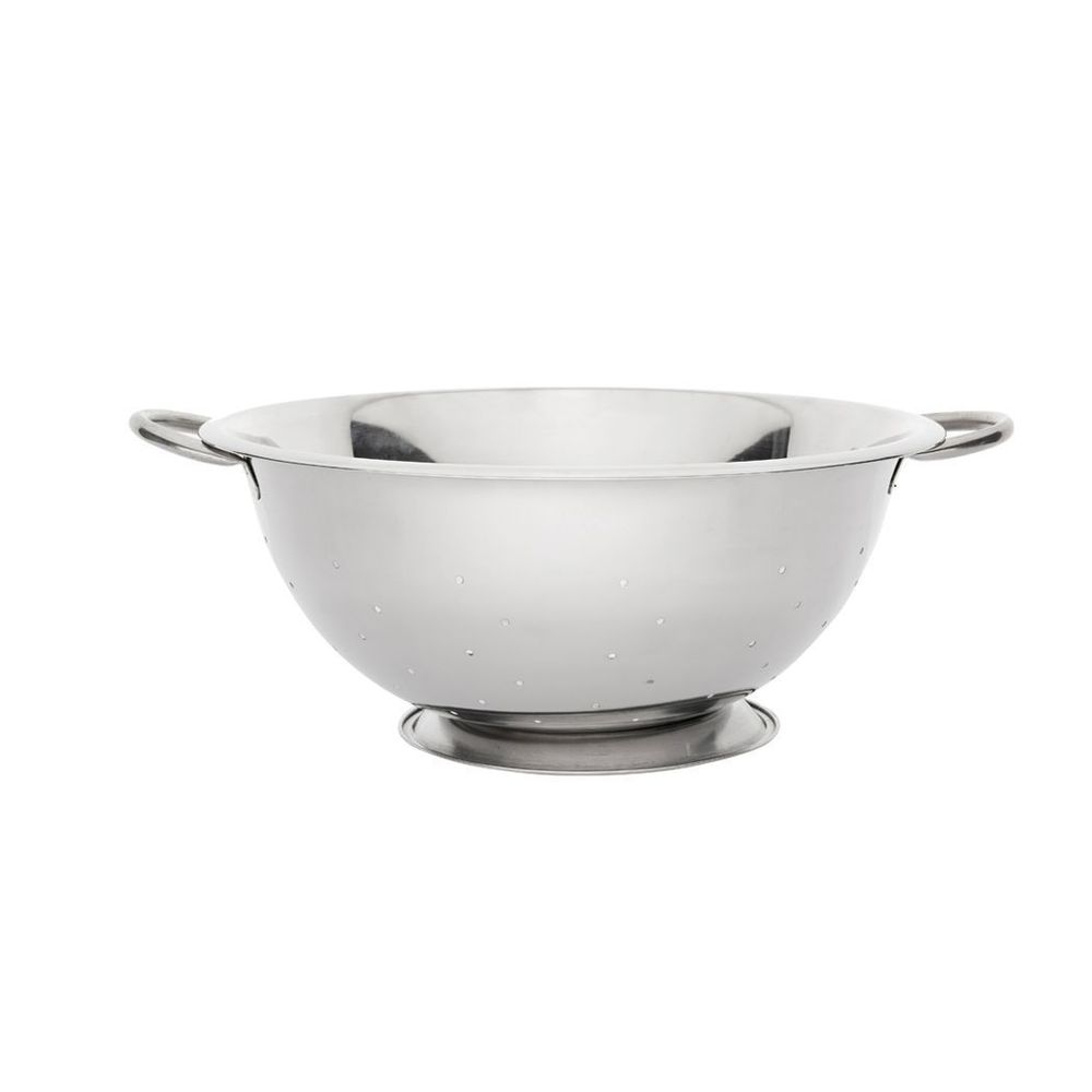 Stainless Steel Mirror Finish Footed Colander 8 Quart Capacity