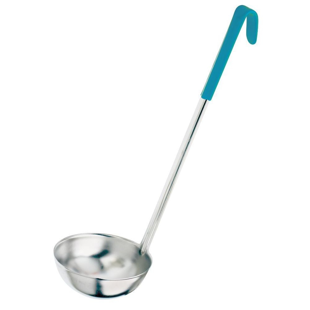 Stainless Steel One Piece Ladle with Teal Handle