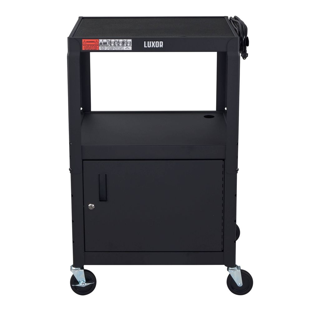 Luxor Black Duraweld Adjustable Height Table, 24 inch.