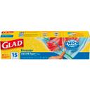 Glad Gallon Freezer Zipper Bag, 15 count per pack -- 12 per case.