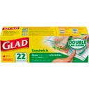 Glad Food Storage Sandwich Zipper Bag, 22 count per pack -- 12 per case.