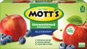 Motts Unsweetened Blueberry Applesauce, 3.2 Ounce Pouch - 12 count per pack -- 4 packs per case