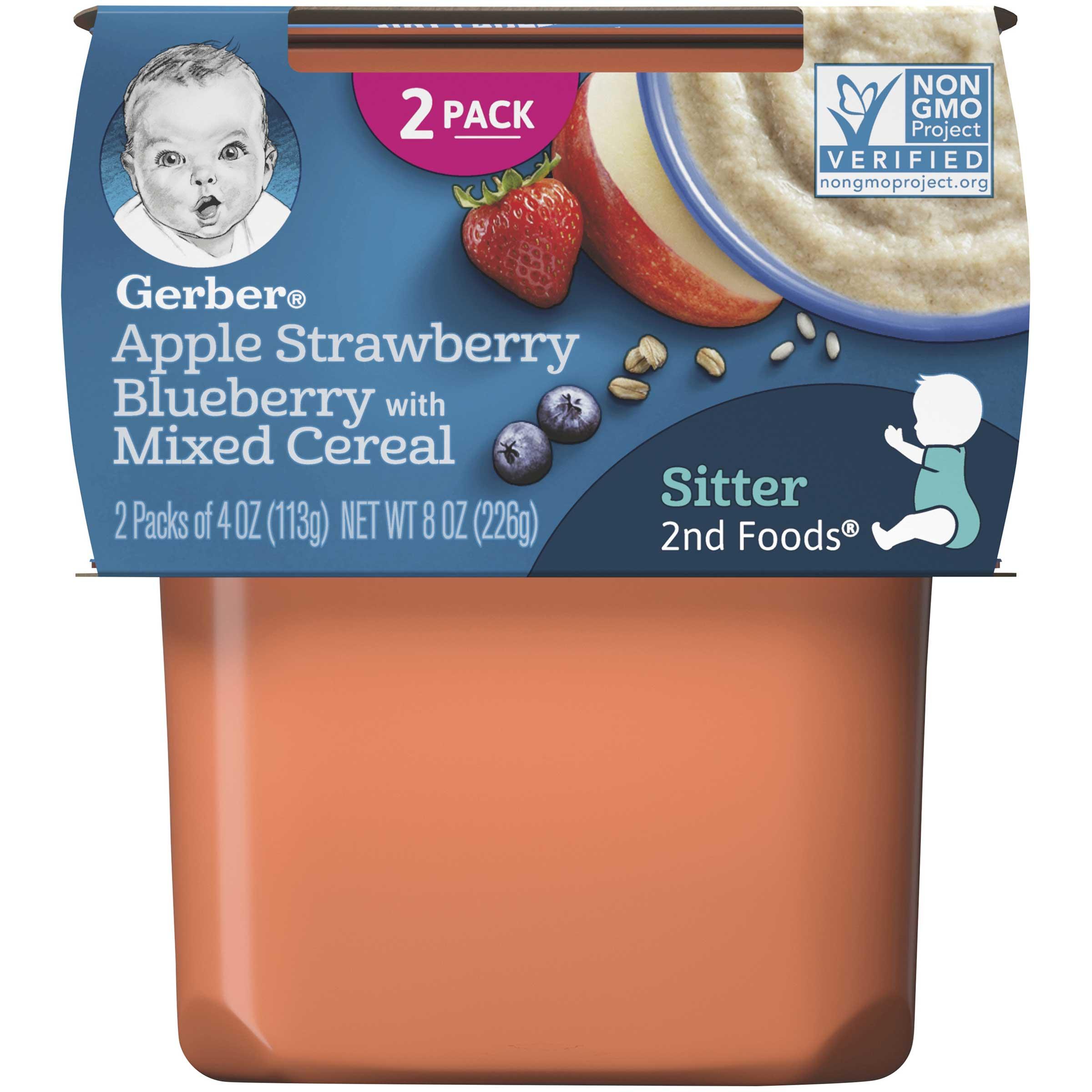 Gerber 2nd Foods Apple Berry Mixed Cereal Baby Food, Ounce --