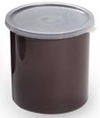 GET Enterprises SAN Plastic Reddish Brown Round Crock with Lid, 5.25 inch Deep -- 12 per case