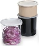 GET Enterprises SAN Plastic Black Round Crock with Lid, 6.5 inch Deep -- 12 per case