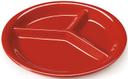 GET Enterprises Red Sensation Melamine 3 Compartment Plate, 10.25 inch -- 12 per case